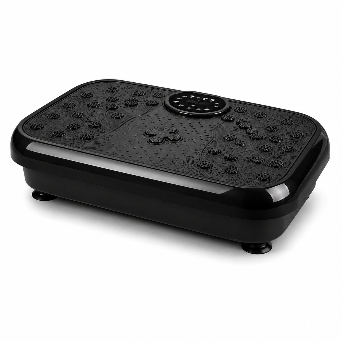 Black Aaslo vibration plate on a white background